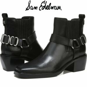 Sam Edelman‎ Bellamie Motorcycle Bootie Black Leather Size 7.5 NWOT